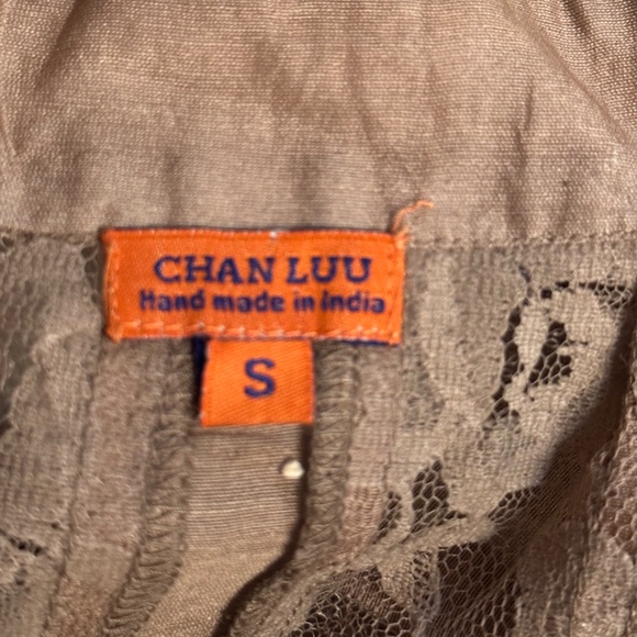 Chan Luu Dress Lace Inserts. Silk/Cotton. Tan - Picture 7 of 9